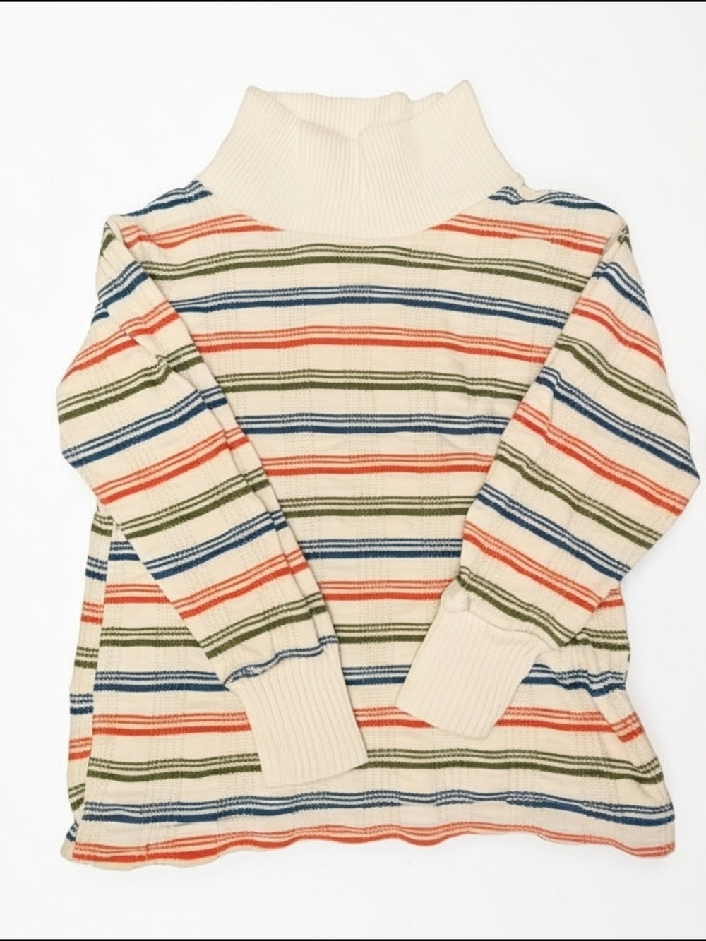 Vintage 70s Health-tex Stantogs Striped Mock Neck Shirt | Toddler 3T